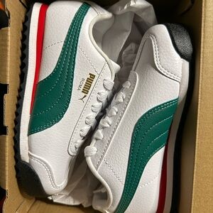 Puma Roma White with Green and Red Accents